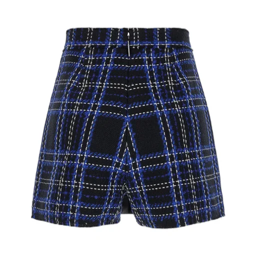 Checked Fringed Edge Shorts