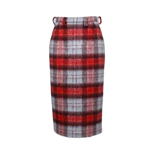 Checked Pencil Skirt