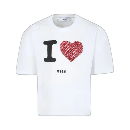 I Love Msgm Logo Print T-Shirt