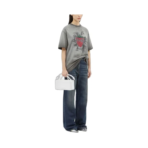 Whisker Effect Wide Leg Jeans