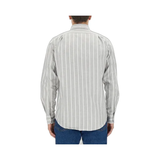 Logo Patch Striped Buttoned Shirt
