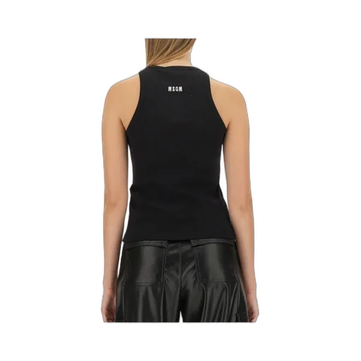 Heart Embellished Ribbed Tank Top
