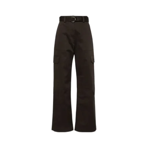 High-Waist Straight-Leg Cargo Trousers