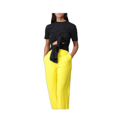 Pussy-Bow Fastening Cotton T-Shirt