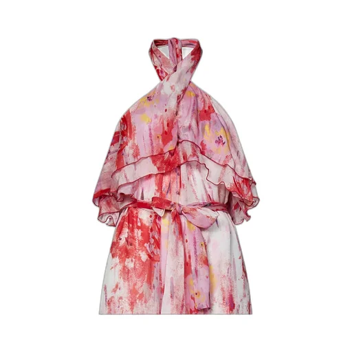 Floral Printed Halterneck Midi Dress