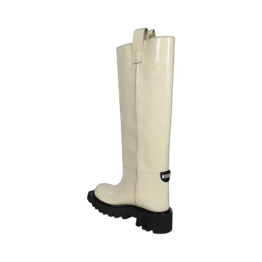 Leather Round-Toe Boots