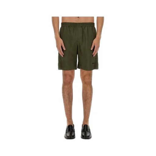 Logo Embroidered Thigh-Length Shorts