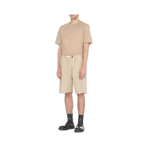 Buckle-Strap Fastened Thigh-Length Shorts
