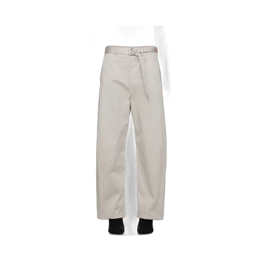 High-Waist Wide-Leg Belted Twill Trousers