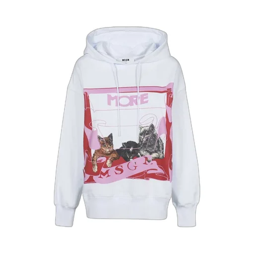 Cat-Print Cotton Hoodie