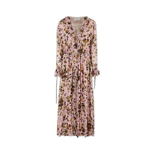 Abstract-Print Ruffle-Detailing Dress