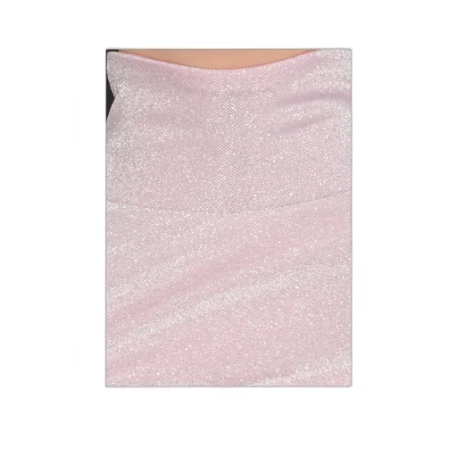 Glittery Gathered High-Neck Metallic T-Shirt