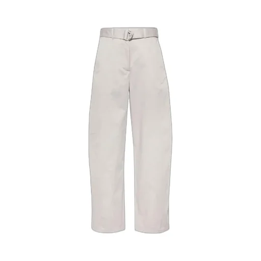 High-Waist Wide-Leg Belted Twill Trousers