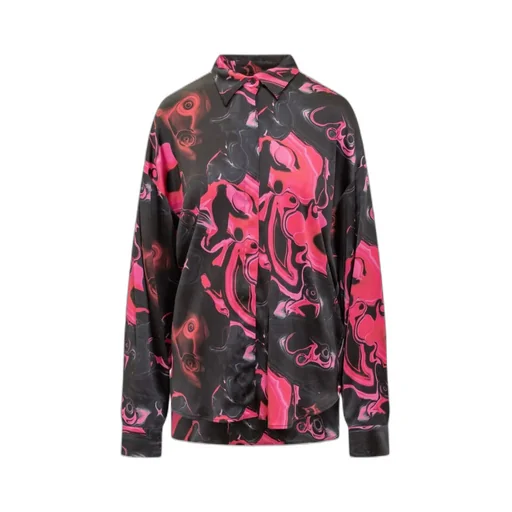 Allover Graphic Printed Long-Sleeved Shirt