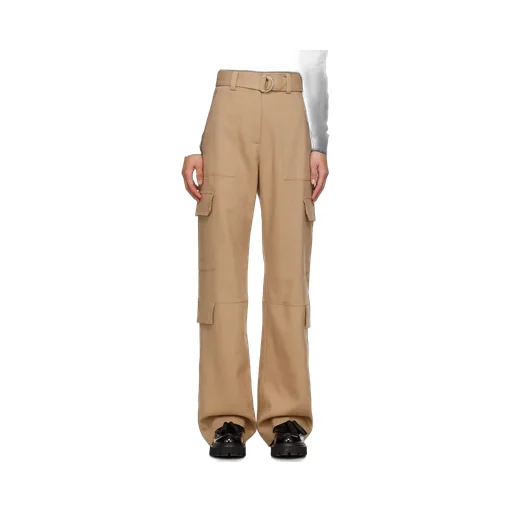 Belted High-Waist Palazzo Cargo Pants