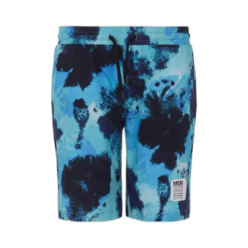 Bleached Elastic Waist Shorts