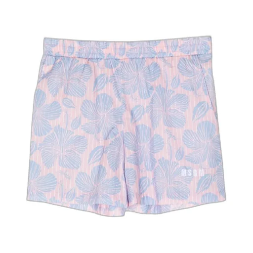 Hawaiian Floral-Print Elasticated Shorts
