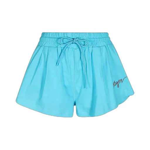 Elasticated-Waistband Embroidered-Logo Shorts