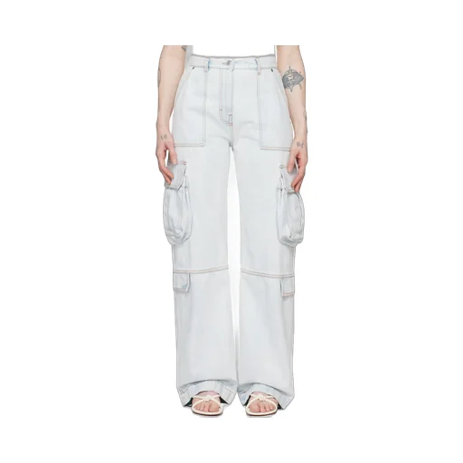 Mid-Rise Straight-Leg Cargo Jeans