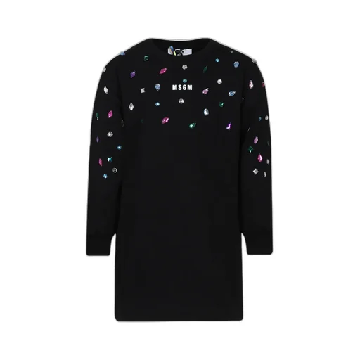 Crystal-Embellished Sweatshirt Dress