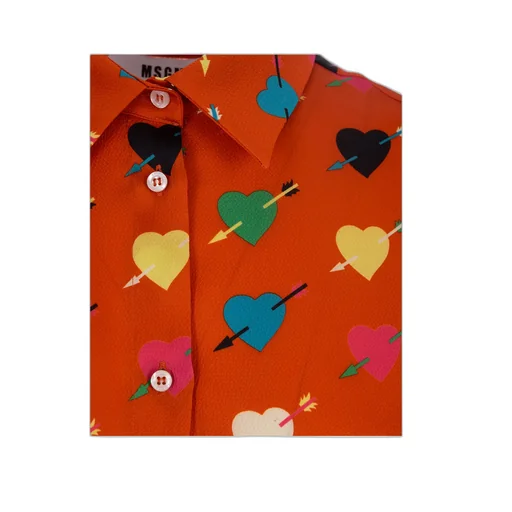 Heart Printed Straight Hem Shirt