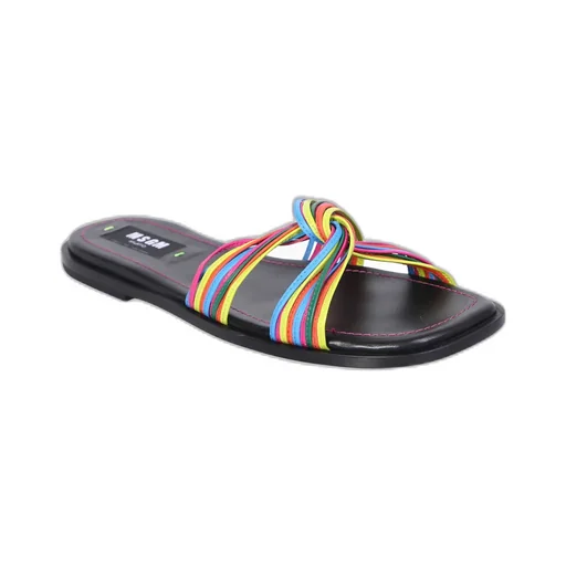 Multi-Straps Leather Slippers