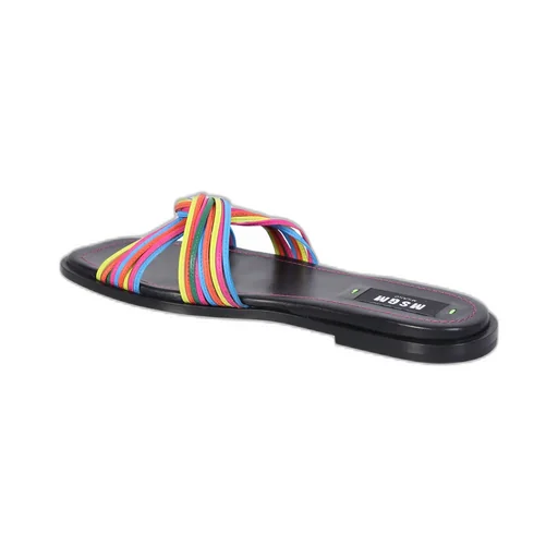 Multi-Straps Leather Slippers