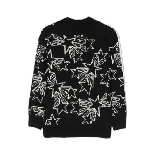 Patterned Intarsia-Knit V-Neck Cardigan