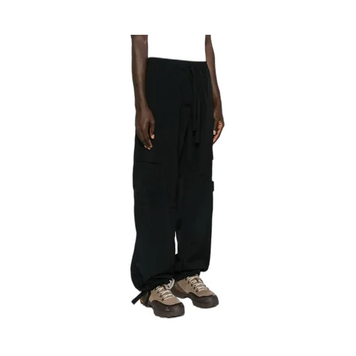 Straight-Leg Drawstring Ankles Ripstop Cargo Trousers