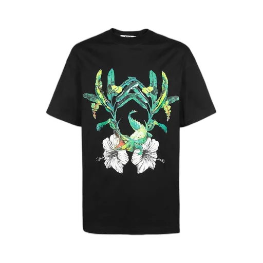 Crocodile-Print Cotton T-Shirt