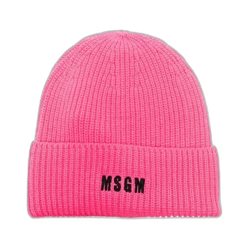 Logo Embroidered Ribbed Knitted Beanie