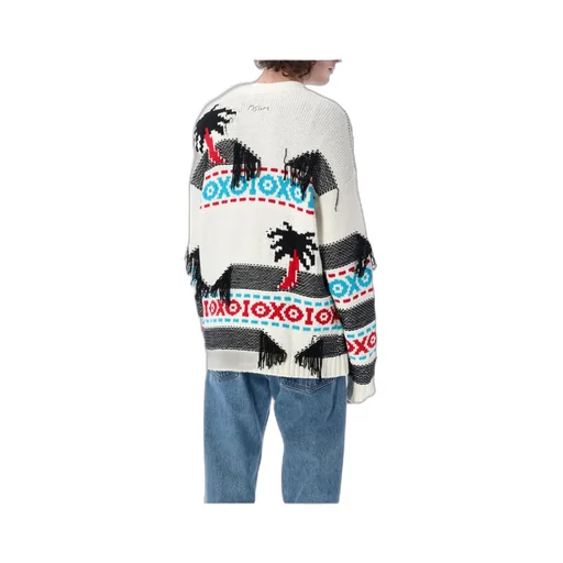 Patterned Intarsia-Knit Cardigan
