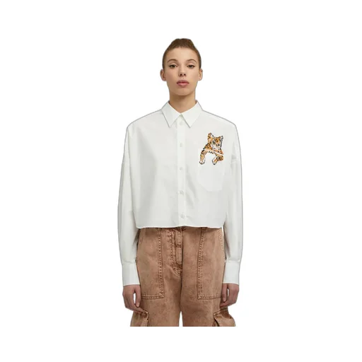 Sequin-Embellished Cat Cotton Shirt