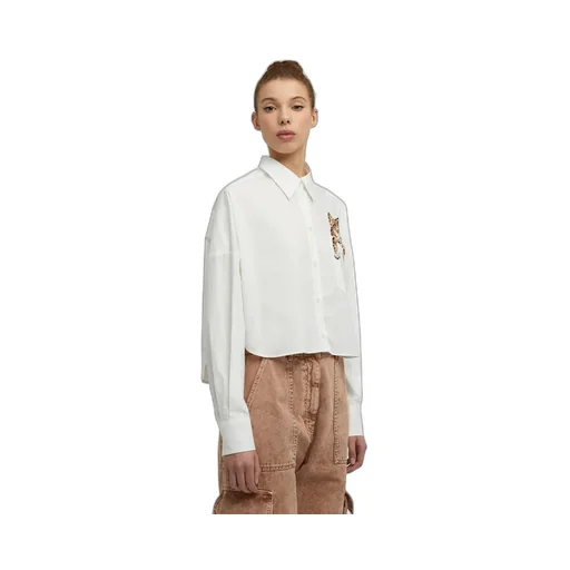 Sequin-Embellished Cat Cotton Shirt