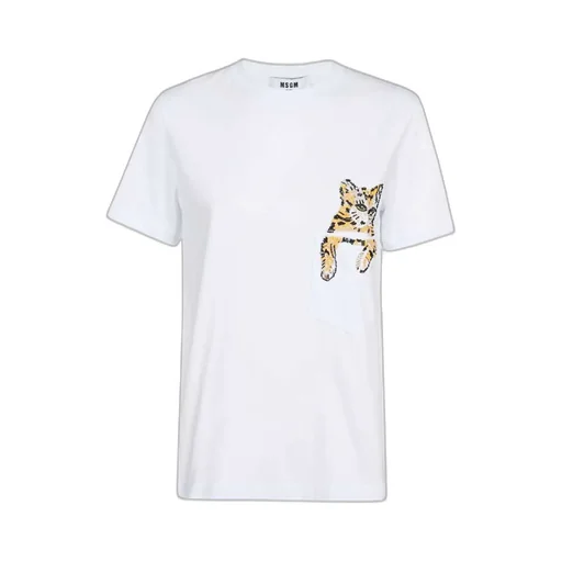 Cat Embellished Cotton T-Shirt