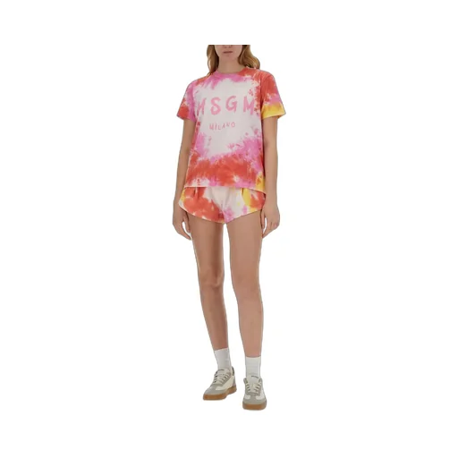 Tie-Dyed Drawstring Bermuda Shorts