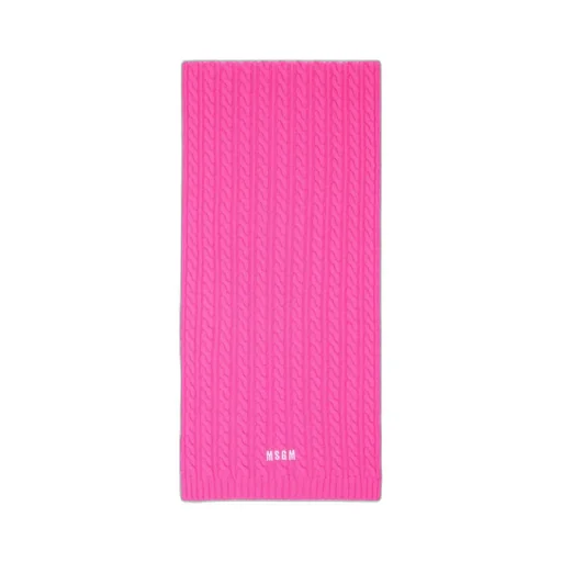 Cable Knit Embroidered-Logo Scarf