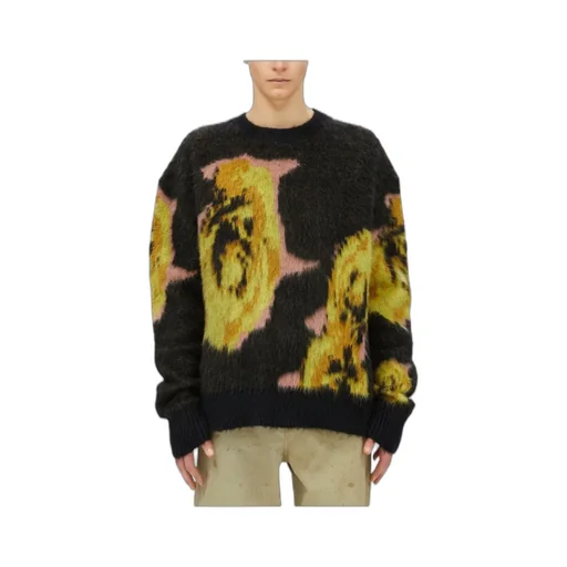 Rose Intarsia-Knit Crewneck Jumper