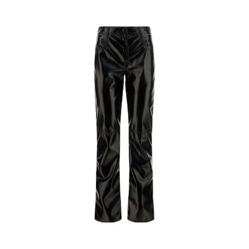 Patent Straight-Leg Trousers