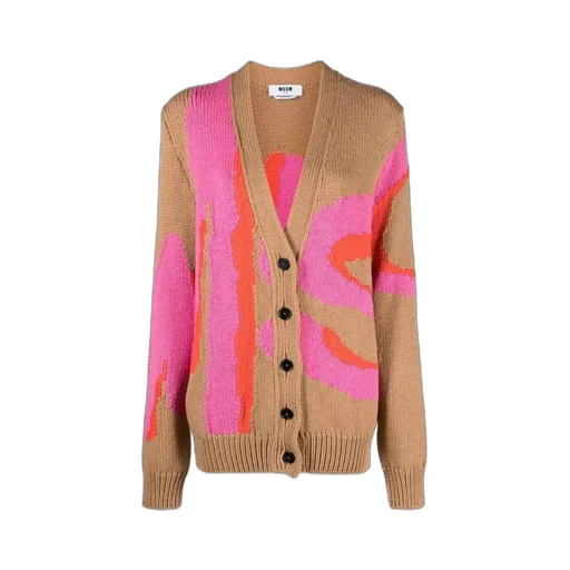 Logo-Print Knit Cardigan