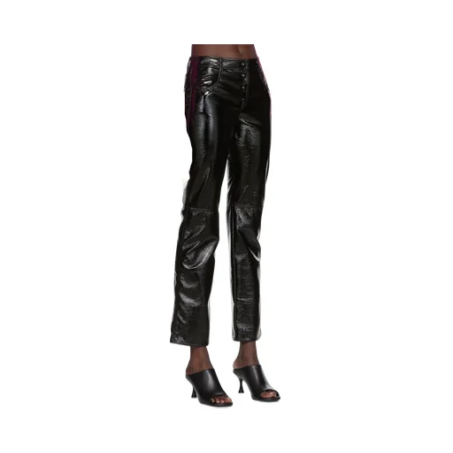 Patent Straight-Leg Trousers