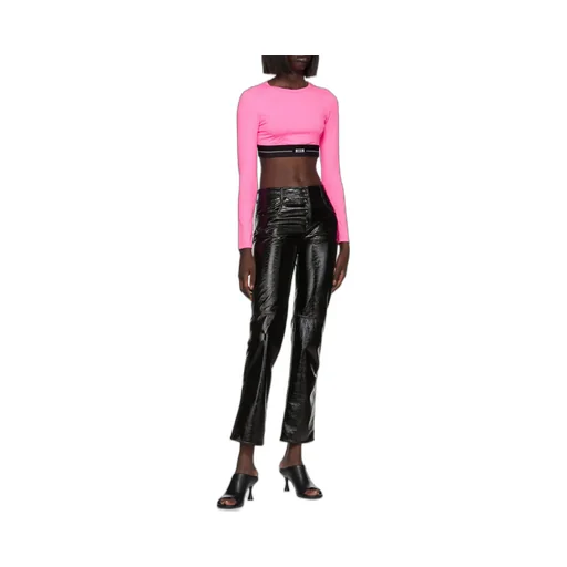 Patent Straight-Leg Trousers