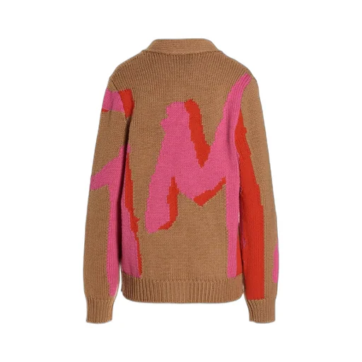 Logo-Print Knit Cardigan