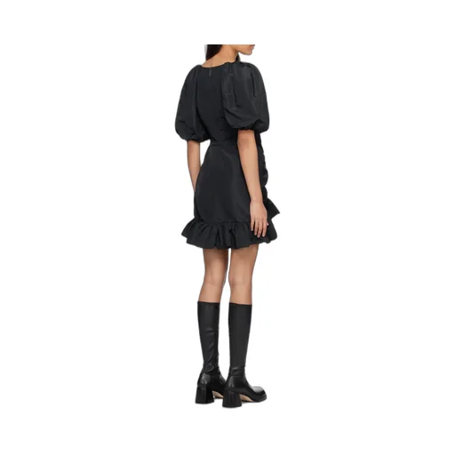 Ruffle Detailed Puff-Sleeved Dress