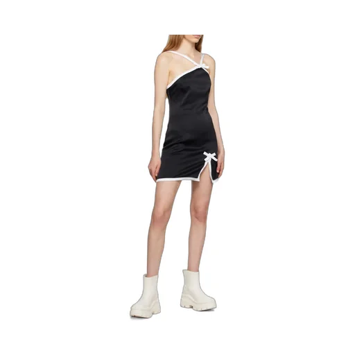 Contrast-Border Mini Dress