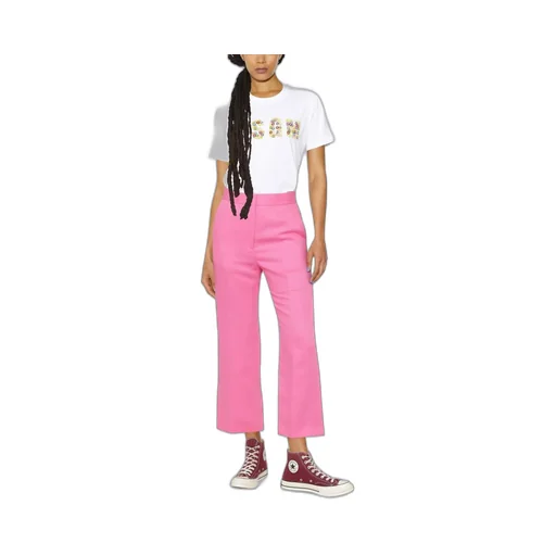 Straight-Leg Cropped Tailored Trousers