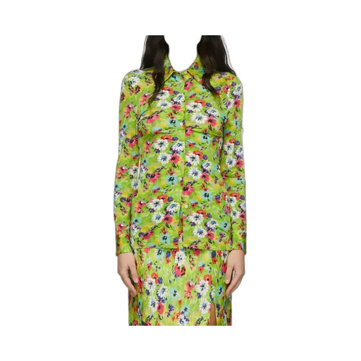 Floral-Print Ruched Slim Shirt
