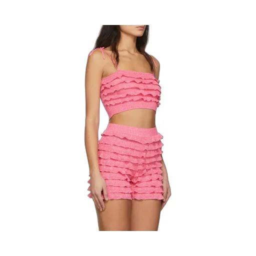 Sleeveless Knitted Sling With Ruffle Details