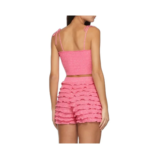 Sleeveless Knitted Sling With Ruffle Details