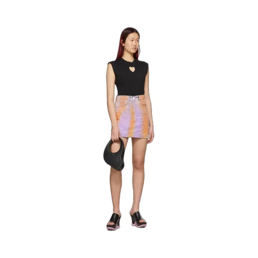 Tie-Dye Print Denim Skirt